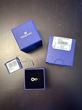 Swarovski Gold Infinity Crystal Ring - Elegant Women's Jewelry